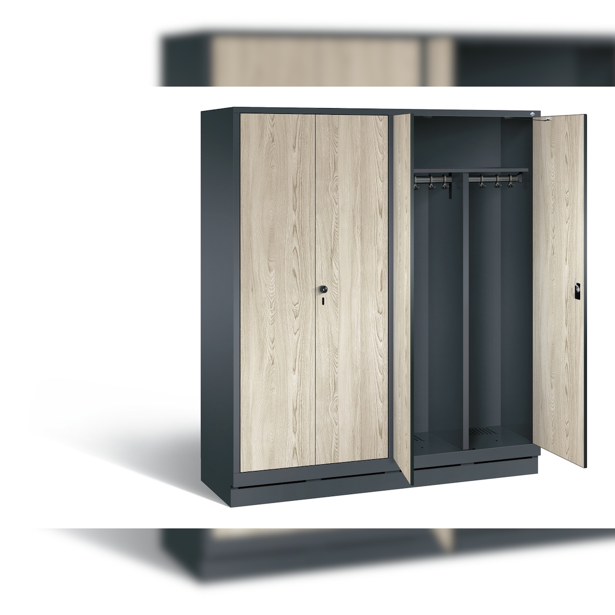 C+P Schwarz-Weiss-Spind Evolo, H1800xB1590xT500mm Image