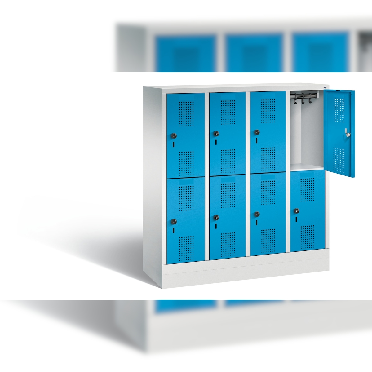 C+P Kindergarten-Spind doppelstöckig Evolo, H1300xB1190xT300mm Image