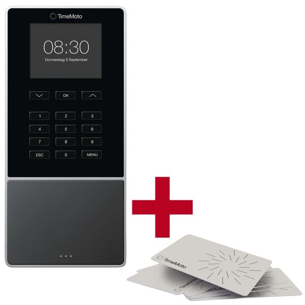 TimeMoto Zeiterfassungs-Komplettsystem »TM-616« inkl. RFID-Ausweise »RF-100« rot, 9.95x21.5x4.43 cm Image