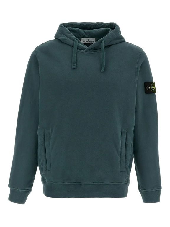 Compass-Badge Hoodie - Green - Stone Island Sweats