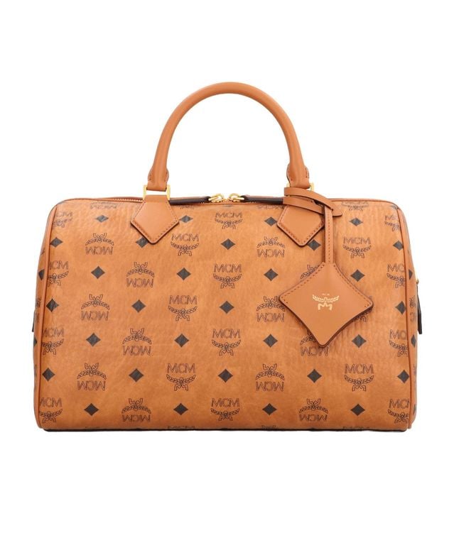 Logo Printed Tote Bag - Brown - MCM Totes