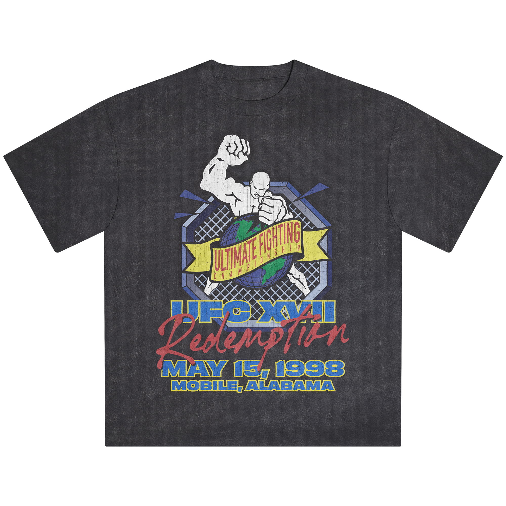 UFC XVII Redemption Snow Wash Herren-T-Shirt in Heather Black Image