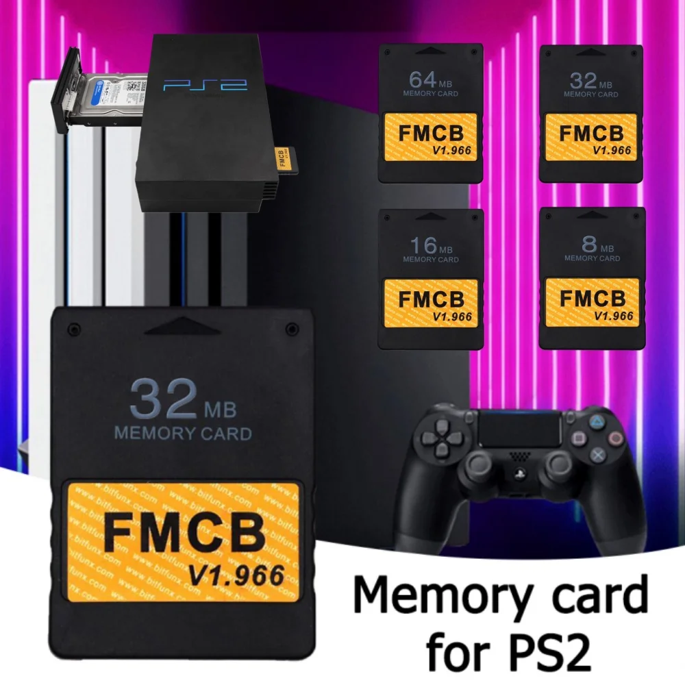 Kostenlose McBoot v1.966 8MB/16MB/32MB/64MB Speicherkarte für Sony PS2 Playstation 2 FMCB Erweiterte Speicherkarte Spiel-Saver