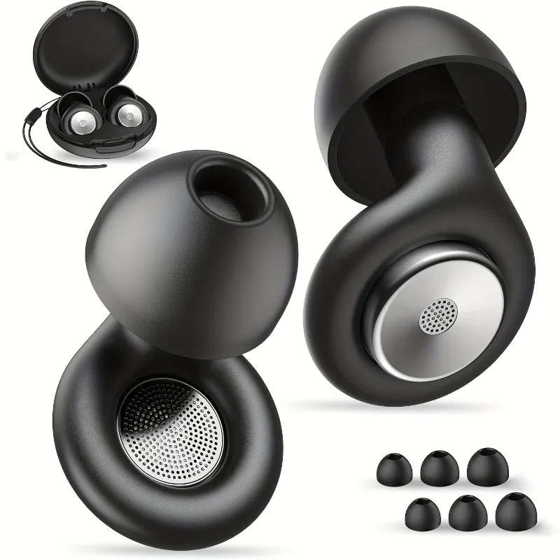 Ohrstöpsel zum Schlafen mit Geräuschunterdrückung, 45 dB, wiederverwendbare Silikon-Ohrstöpsel mit 8 Ohrstöpseln und tragbarem Aufbewahrungskoffer Image