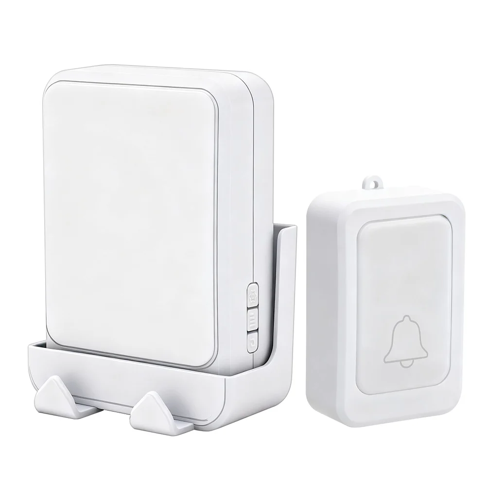 Drahtlose Türklingel mit buntem Blinklicht, wasserdicht, einfache Installation, 38 Melodien, 8 Lautstärkestufen, 100 m Reichweite, Notrufglocke Image