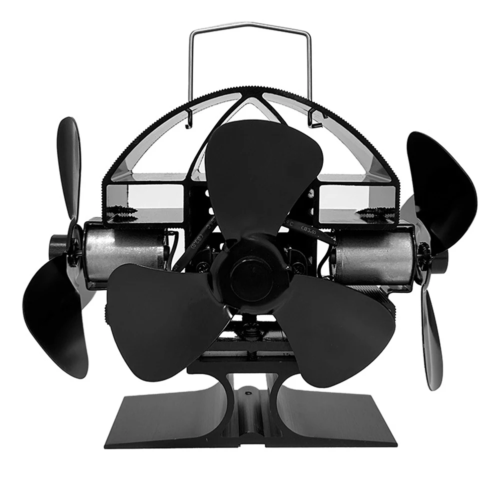Schwarzer, leiser Kaminventilator, vielseitig und einfach zu bedienen, effiziente Wärmeverteilung, hochtemperaturbeständige Winterheizung Image