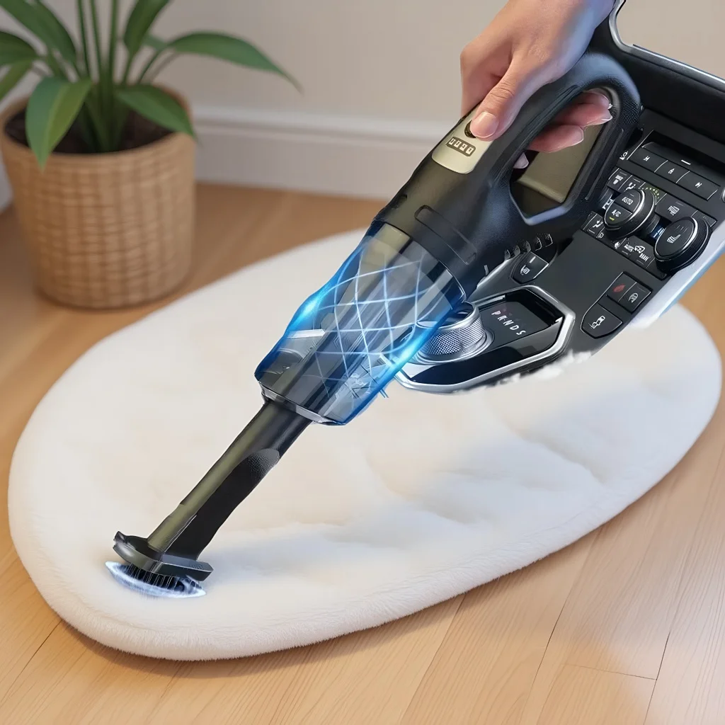 Set Auto-Staubsauger Handstaubsauger mit Starker Saugkraft Wiederaufladbar für Auto und Zuhause Kompakter Kabelloser Staubsauger Image