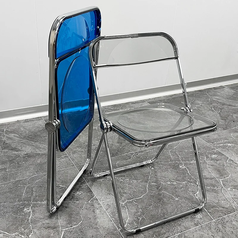 Leichter, luxuriöser, transparenter Klappstuhl aus Acryl, modischer Internet-Promi-Stuhl, Foto-Make-up-Stuhl, einfacher Haushalt, ins Esszimmer c