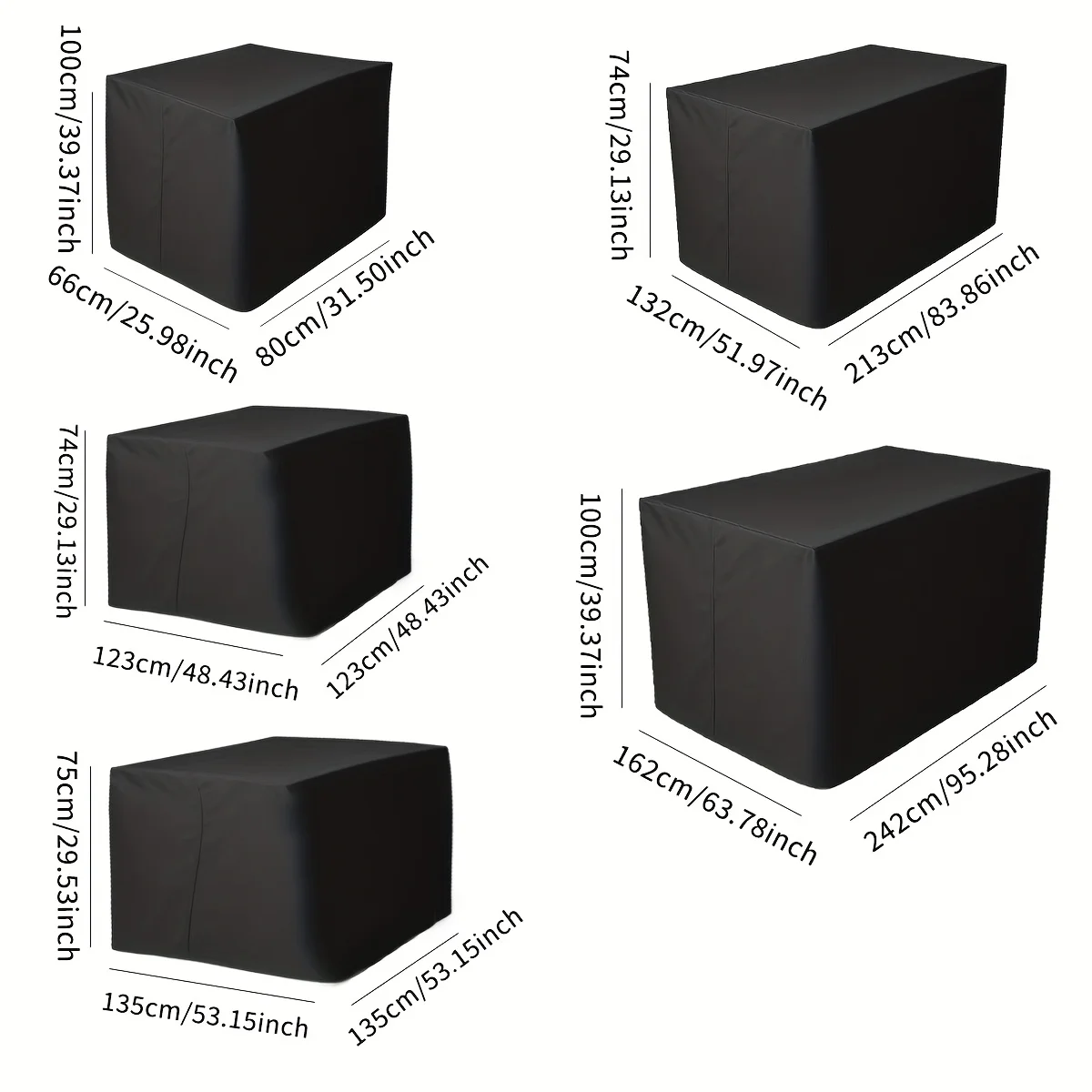 500er Größe Outdoor-Terrassen- und Gartenmöbel-Abdeckung, Schutzhülle für Balkon-Sofa, Stuhl, Tisch und Couchtisch, Einzelsofa- und Stuhlbezug Image