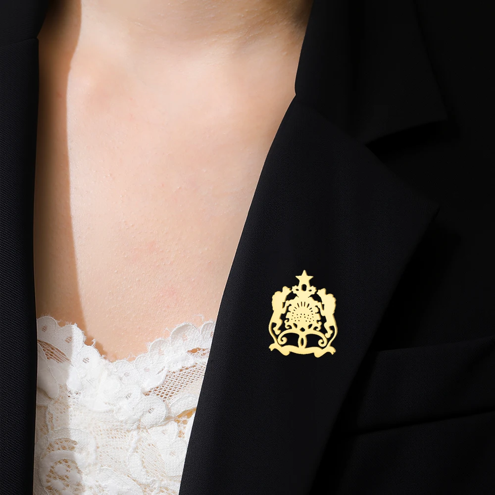 Hipee Marokko-Brosche für Damen und Herren, Edelstahl, marokkanischer Maroc-Schmuck, Neujahrsgeschenk Image