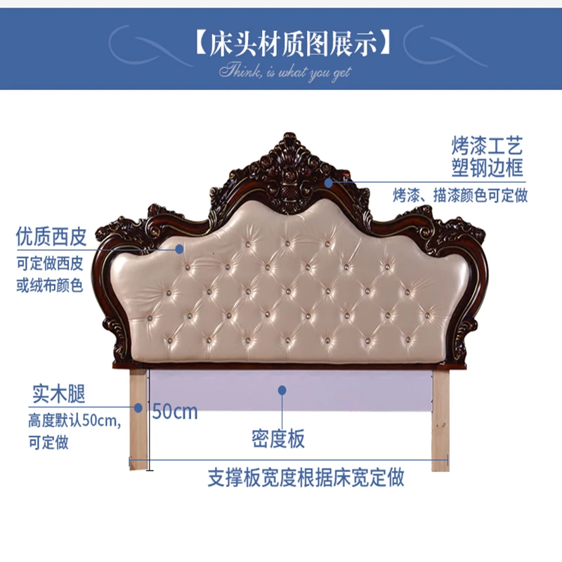 Europäisches Kopfteil, weiche Tasche, Nachttisch-Rückenlehne, 1,8 Meter, französische Prinzessinnen-Bett-Rückenlehne, doppelt Image