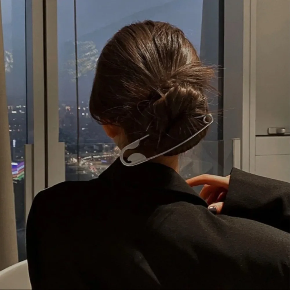 1PC Übergroße Silber Sicherheitsnadel Haarspange für Frauen Mädchen Minimalistische Geometrische Haarnadel Mode Haar Täglich Tragen Party Dekoration Image