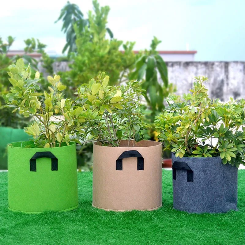 Gallonen Pflanzenwachstumsbeutel mit Griffen, Gemüsepflanzbeutel aus Vliesstoff, Gemüsepflanztopf, Pflanzbeutel für den Garten, Bauernhof, Pflanzbeutel Image