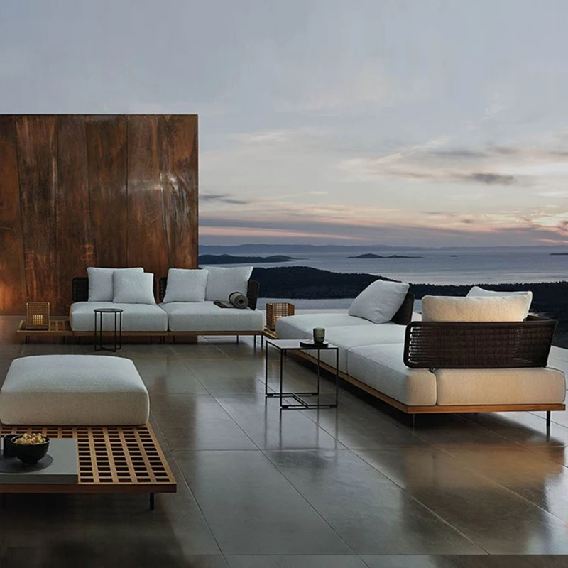 Polsterung Nordic Gartenmöbel-Sets Nordic Gartenmöbel-Sets Terrasse Designer Muebles De Patio Außenterrassenmöbel Image