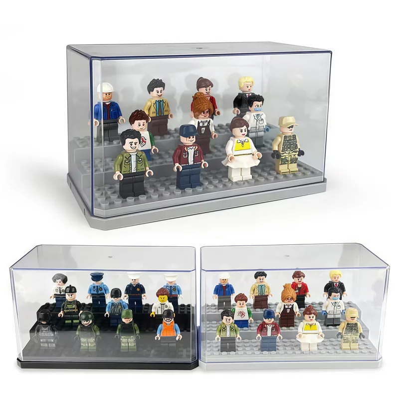 Acryl-Minifiguren-Vitrine Stapelbare und Staubdichte Baustein-Ausstellungsbox für Lego-Actionfiguren Spielzeug-Aufbewahrung Image