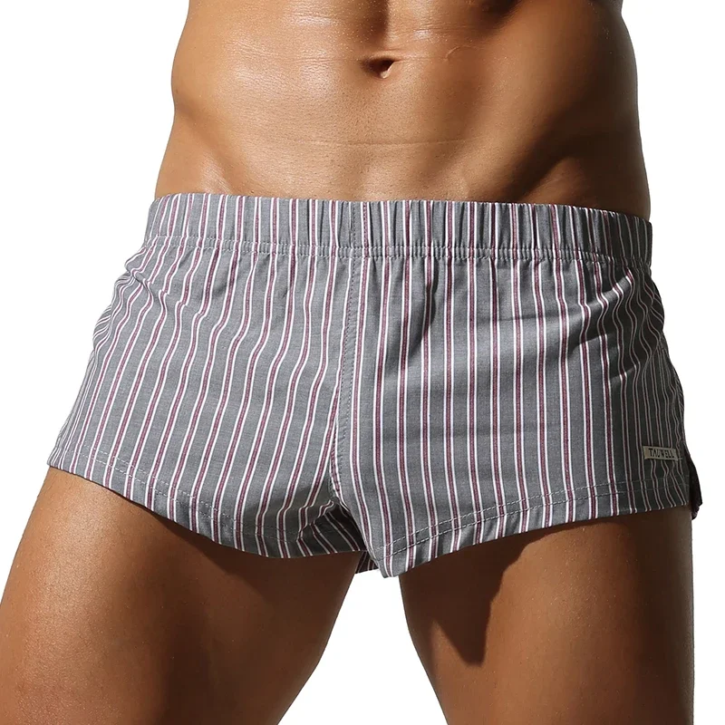 TAUWELL Klassische gestreifte Badehose für Herren, Unterwäsche, bequeme, atmungsaktive Baumwolle Image