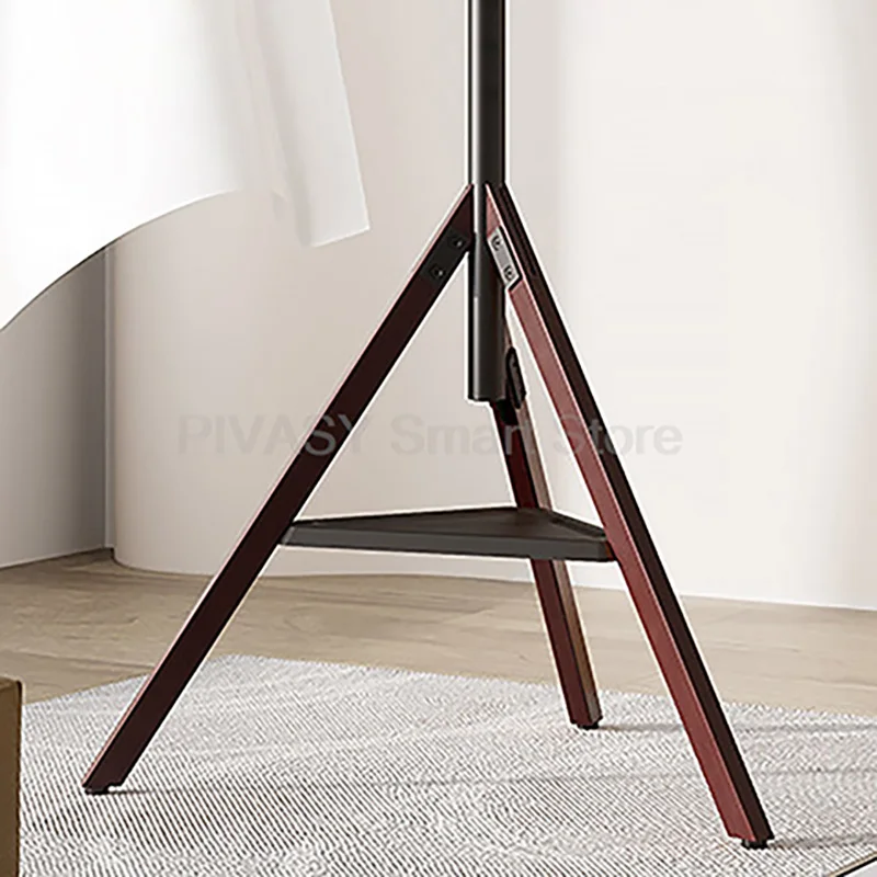 TV-Bodenständer, mobiler Kunstständer aus massivem Holz, Wandhalterung für Zuhause, 10–65/75 Zoll, TV, universell verstellbar, drehbar, platzsparend, robust