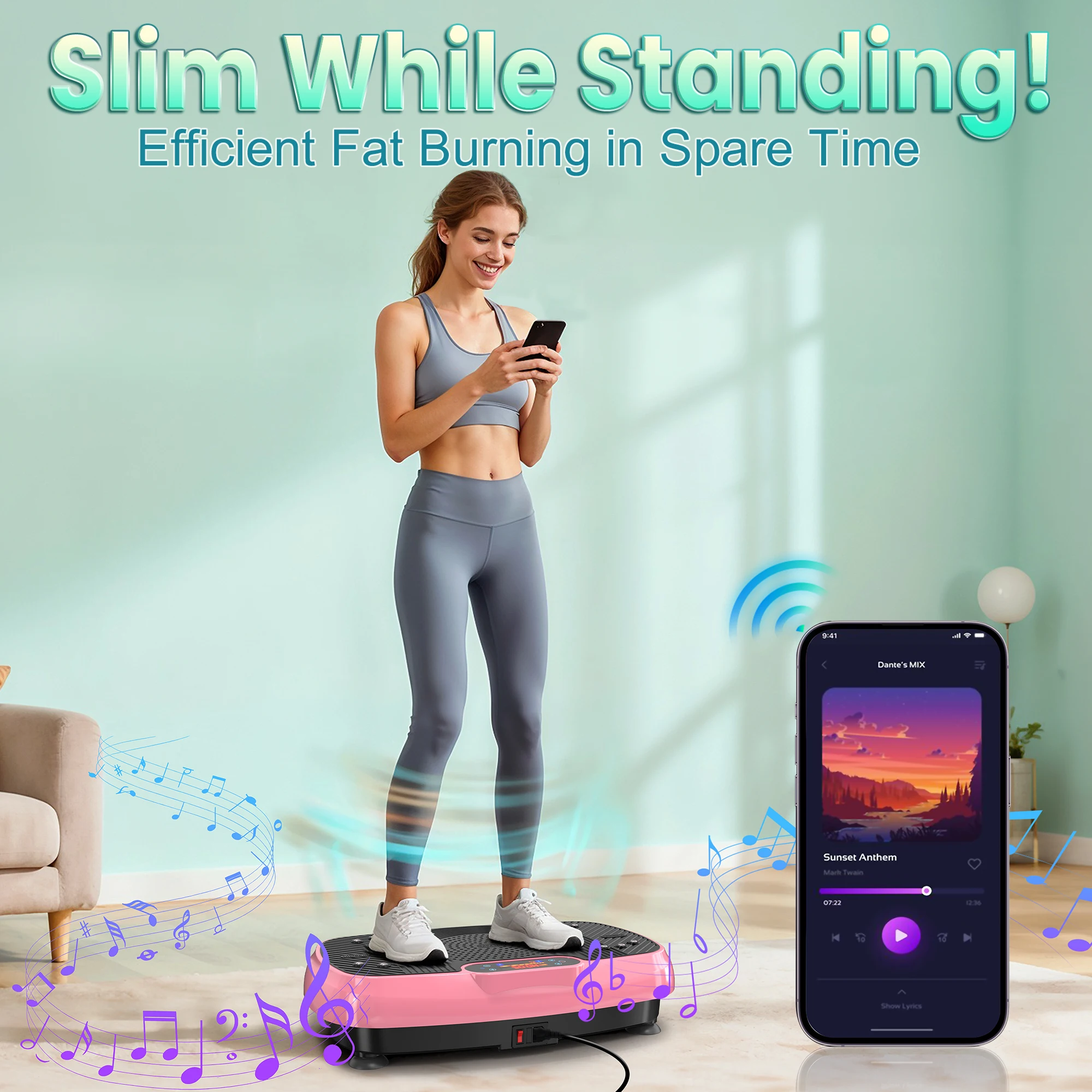 Vibrationsplatte Trainingsgerät Ganzkörper-Workout Vibrationsplattform für Heimfitness Gewichtsverlust & Muskelaufbau Image