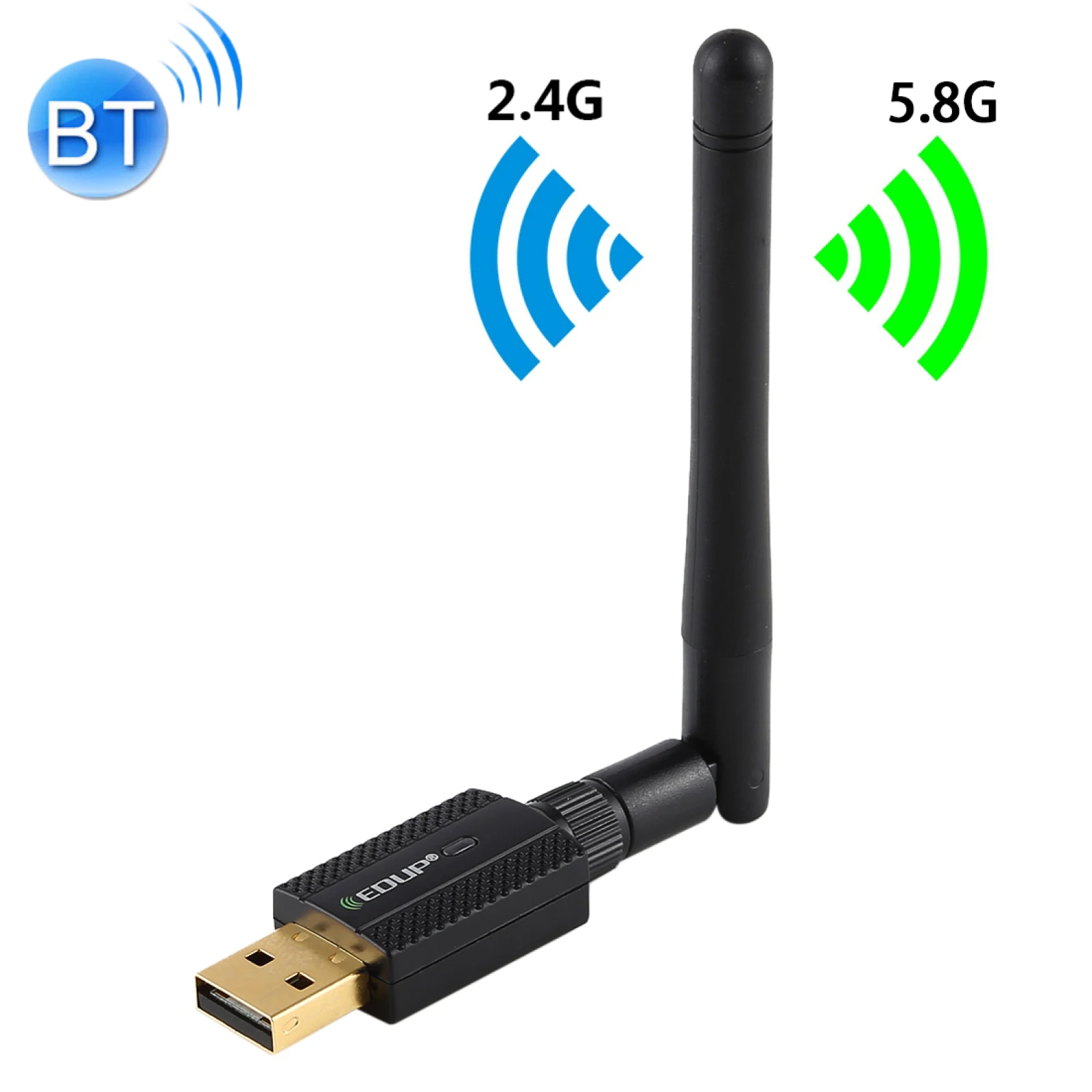 EDUP EP-AC1661 2 in 1 Bluetooth 4,2 + Dual Band 11AC 600Mbps High Speed Wireless USB Adapter WiFi Empfänger Image