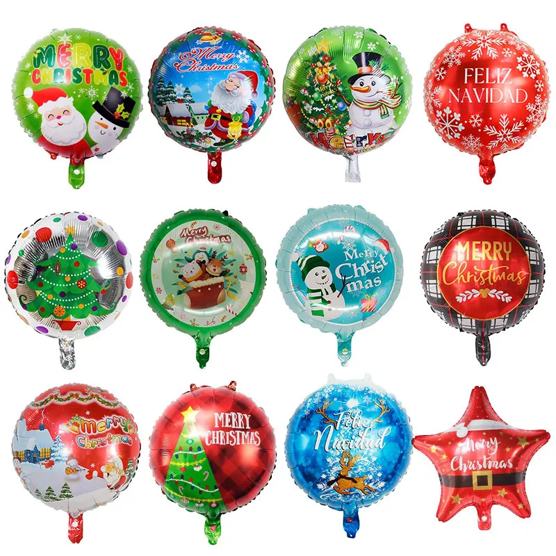 10 Stücke 18 zoll Frohe Weihnachten Aluminiumfolie Ballon Feliz Navidad 2026 Weihnachten Neujahr Party Dekoration Ballon Luft Globos Image