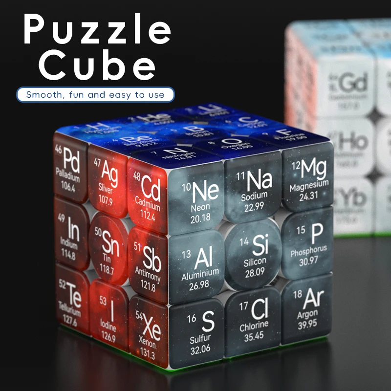 Der Periodensystem Cuberspeed ZIINA STAR 3x3 Speed Cube Puzzle Zauberwürfel 3x3x3 Puzzle Image