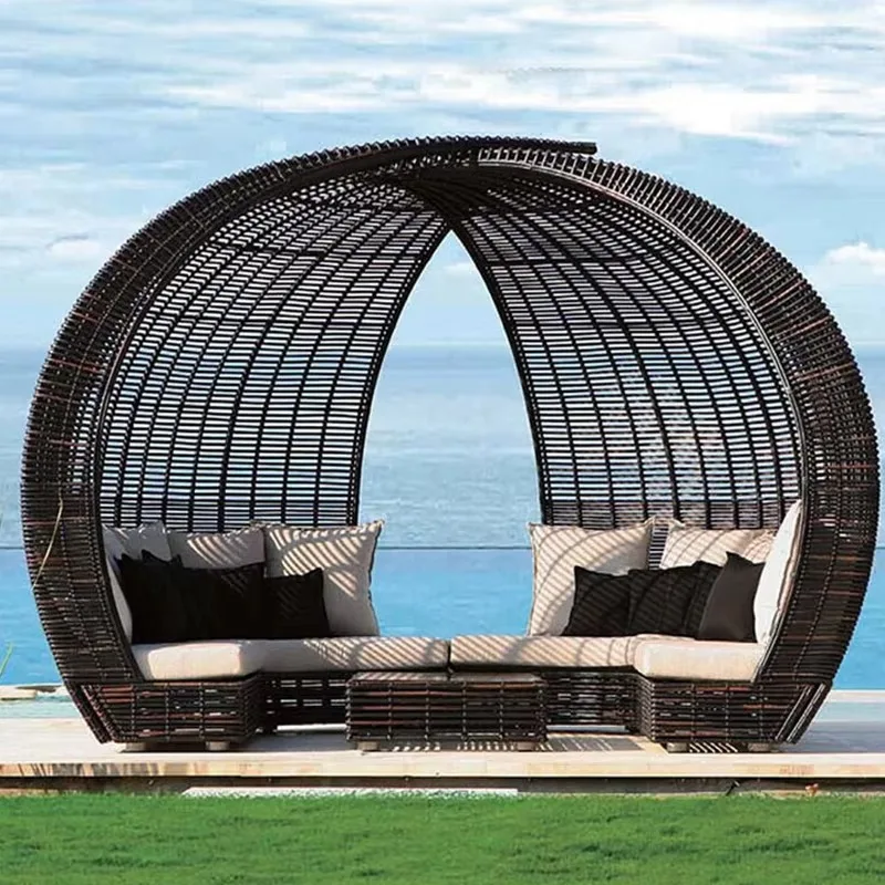 Hohe Qualität PE Rattan Wasserdichte Garten Möbel Freizeit Schwimmbad Liege Bett Outdoor Sonnenliege Strand Pool Stuhl Image