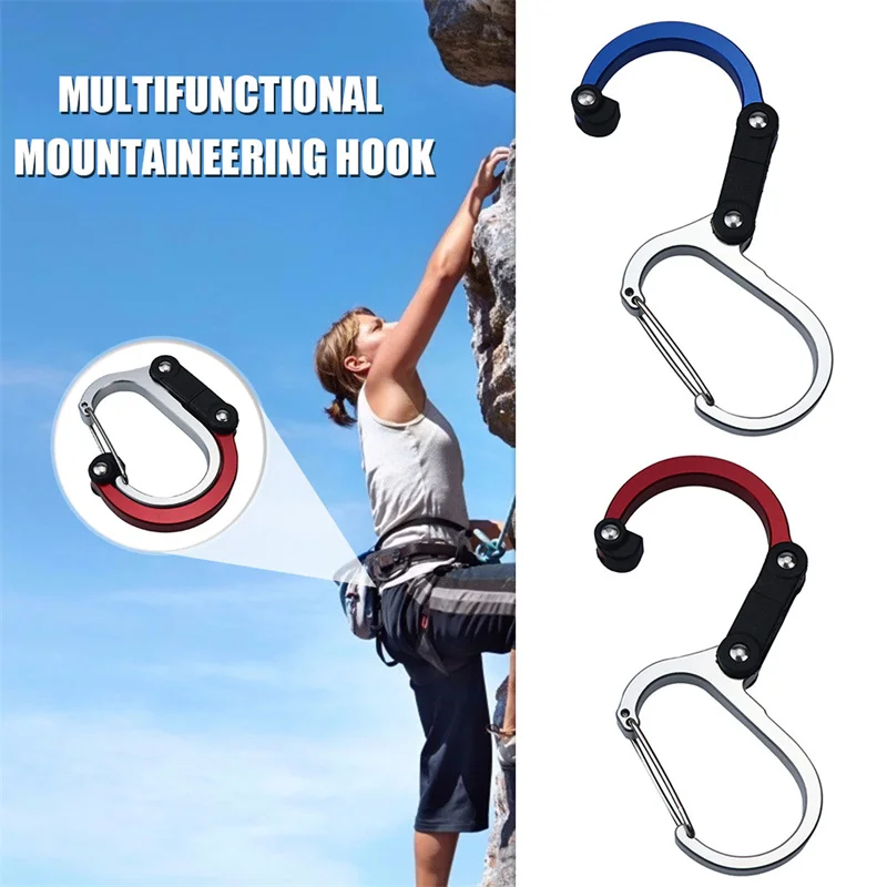 1 Stück 360 ° Drehbarer D-förmiger Karabiner aus Aluminiumlegierung - Multifunktionaler Outdoor-Sport- und Reisehaken für Camping, Wandern und Gepäck Image