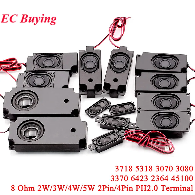 3718 5318 3070 3080 3370 6423 2364 45100 Lautsprecher 8 Ohm 2 W/3 W/5 W 8R Lautsprecher 2Pin/4Pin PH2.0 Computer LCD Monitor TV Horn Image