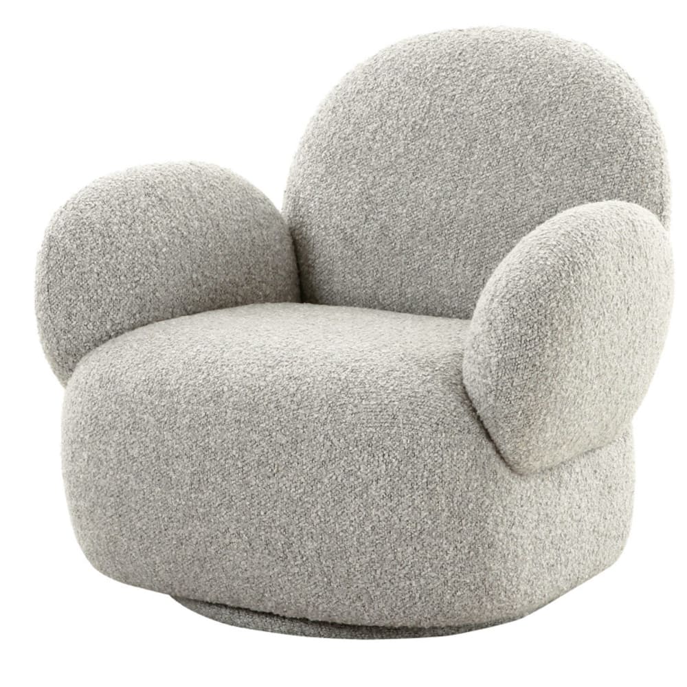Fauteuil pivotant en tissu gris