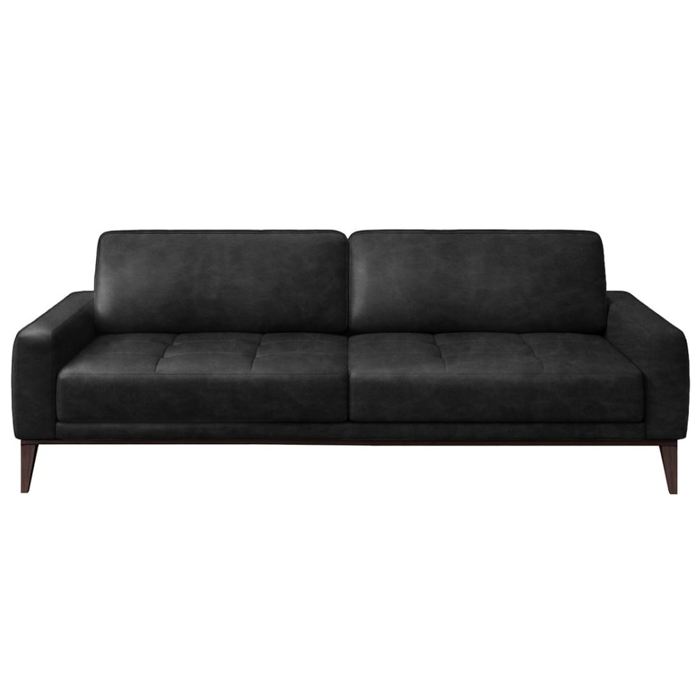 Canapé 3 places en cuir naturel noir