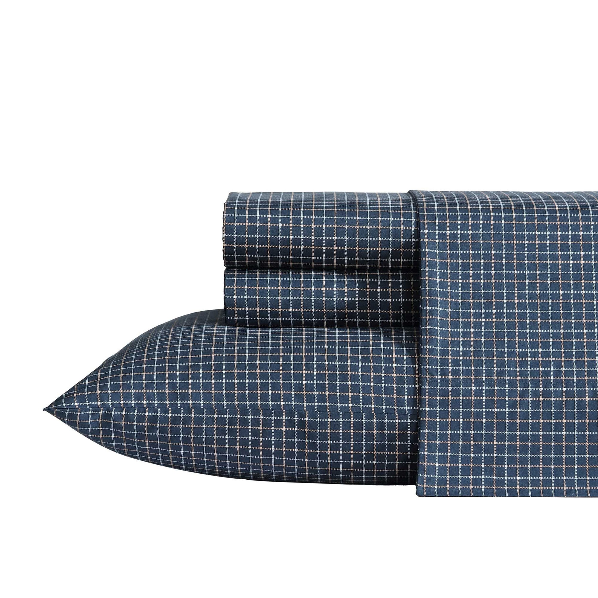 Reece Plaid Navy King Sheet Set
