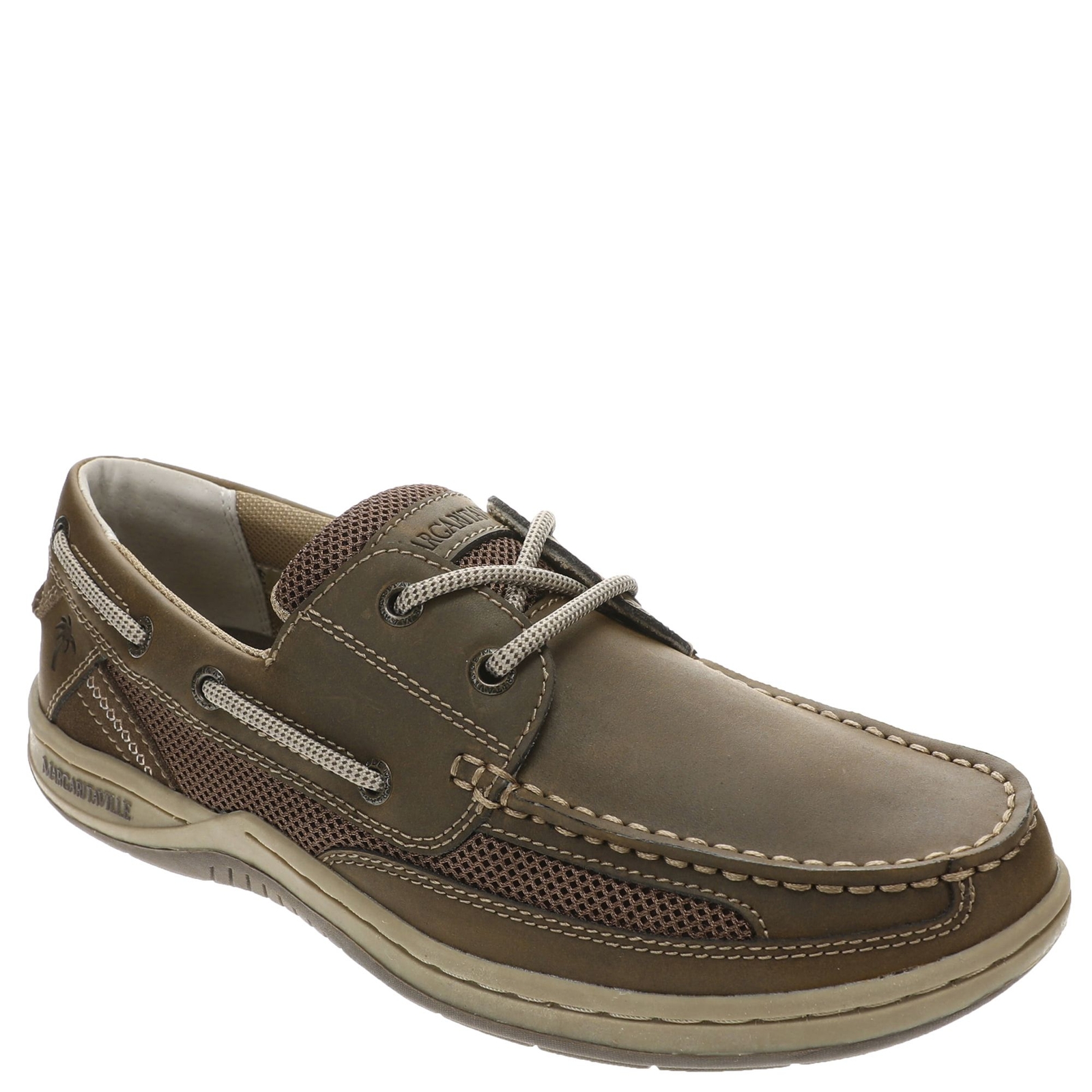 Margaritaville Anchor Lace Up Boat Shoe - Mens 8.5 Brown Slip On Medium