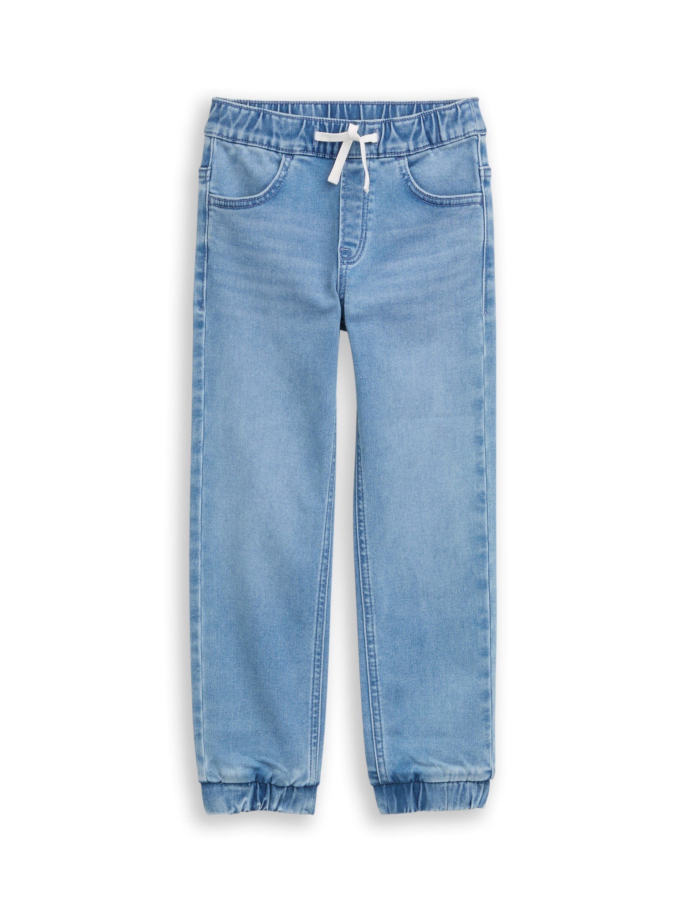 Straight-Jeans TOM TAILOR, Jungen, Gr. 110, N-Gr, used light stone blau denim, Denim/Jeans, Obermaterial: 74% Baumwolle, 24% Polyester, 2% Elasthan. Futter: 100% Baumwolle, unifarben, straight fit lang, Jeans Straight-Jeans, mit elastischem Bund