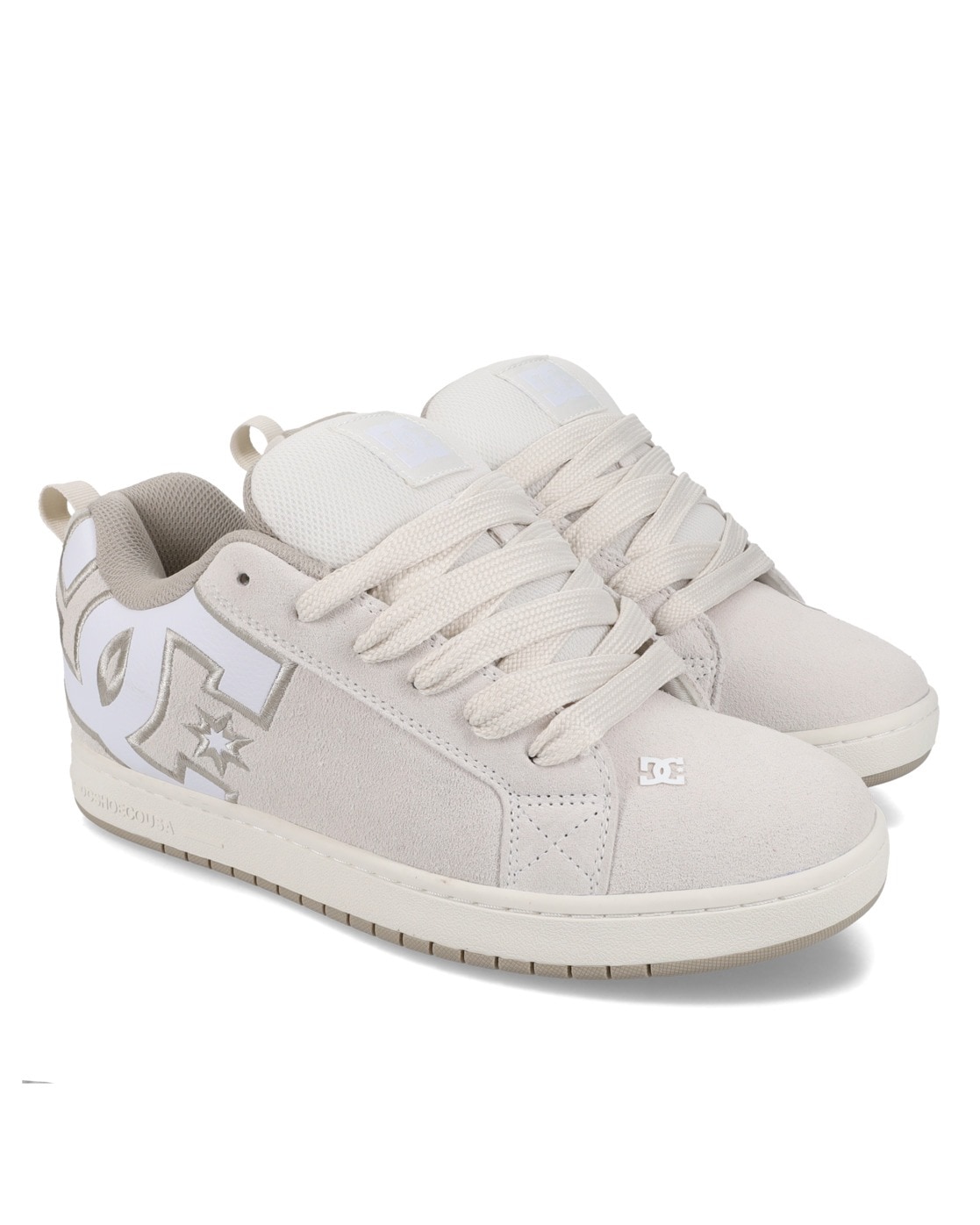 Sneaker DC SHOES "Court Graffik", Herren, Gr. 13(47), sanftes weiß, weiß, tan, Obermaterial:Obermaterial: Leder (Kuh) / Futter: Textil / Außensohle: Gummi;, Schuhe Sneaker