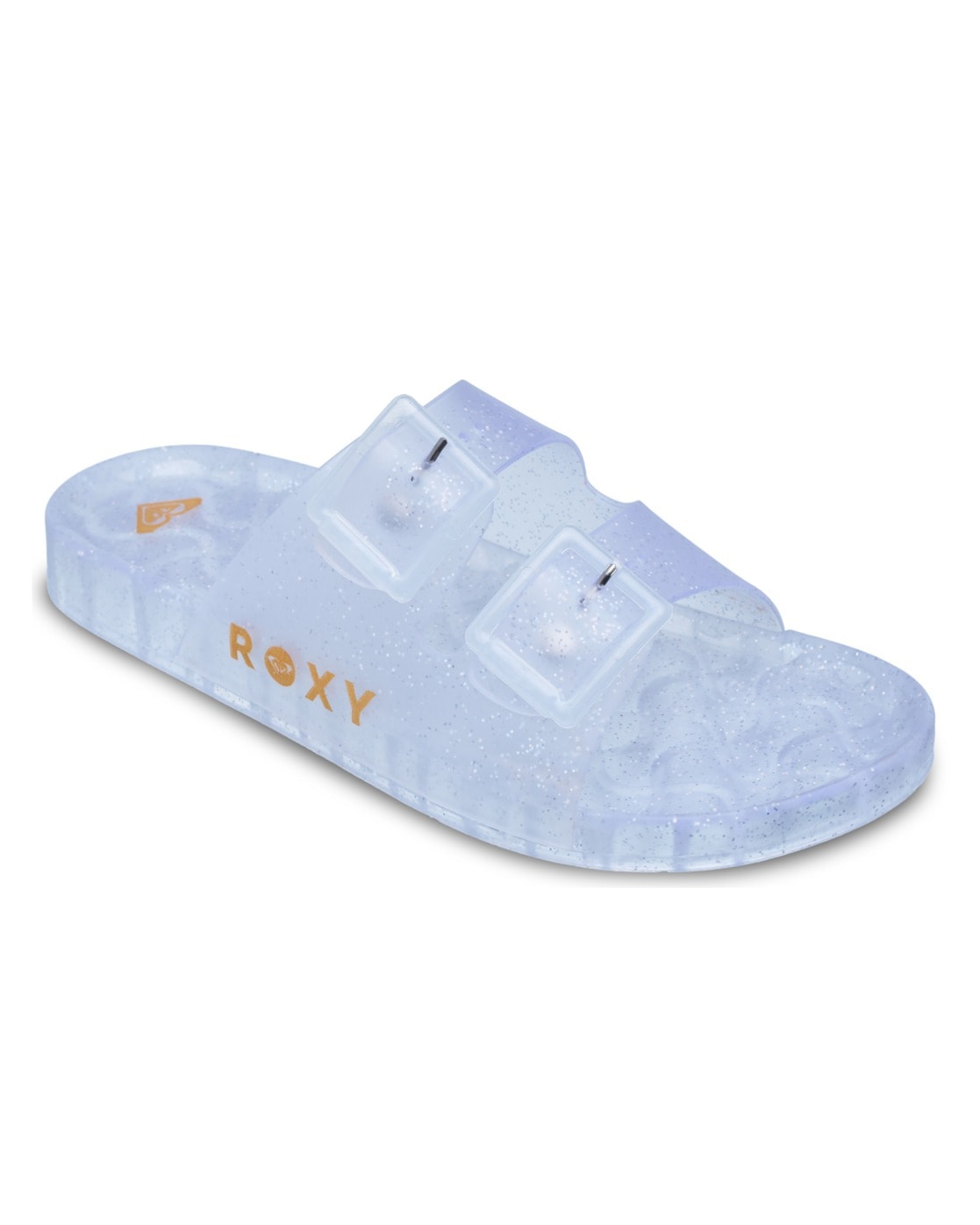 Sandale ROXY "Kattie Glitter", Damen, Gr. 7(37), silber, Obermaterial:Obermaterial: 95% Synthetik-PVC/ 5% Synthetik-Kunststoffschnalle, Futter: N/A, Laufsohle: 100% Synthetik-PVC;, Schuhe Sandale