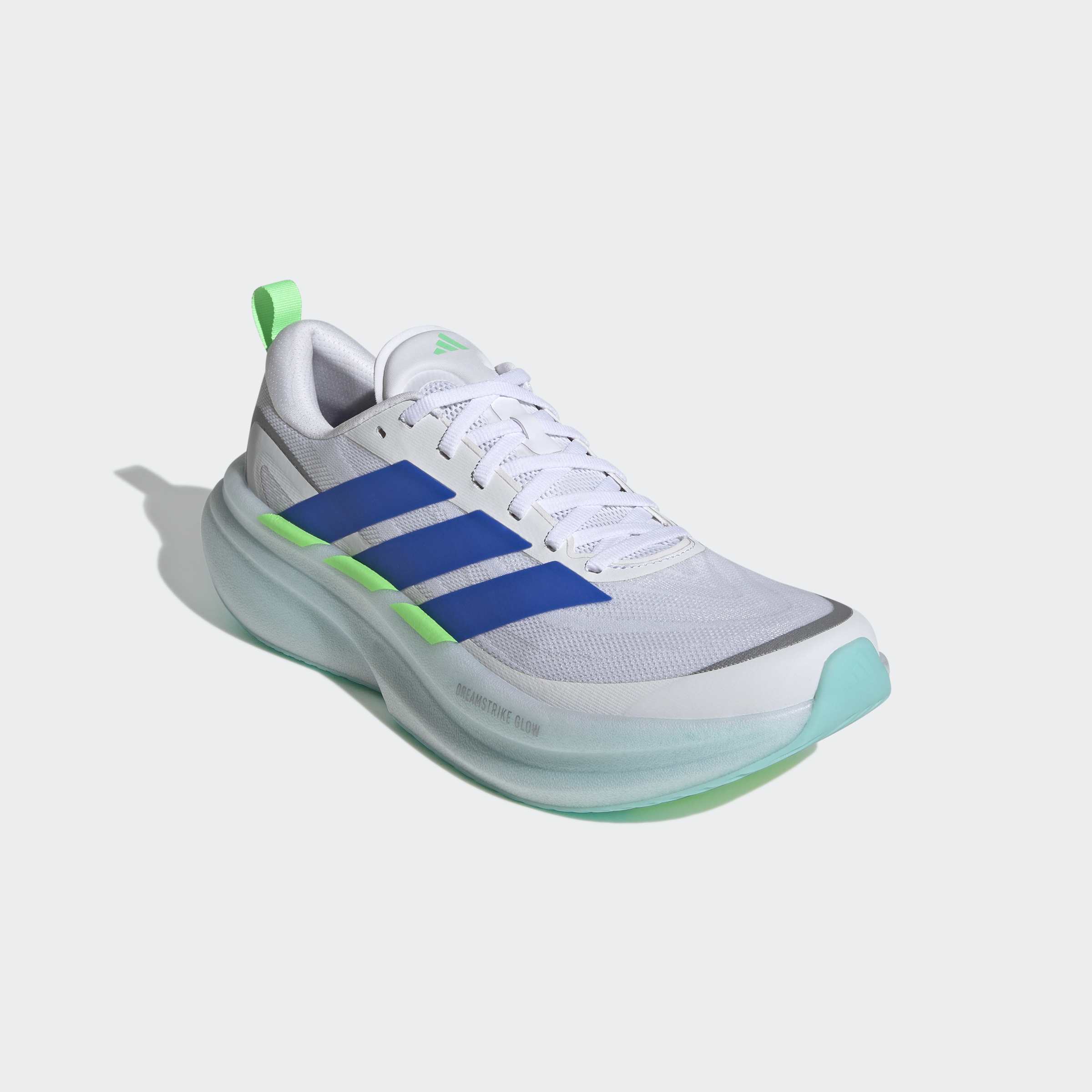 Laufschuh ADIDAS PERFORMANCE "SUPERNOVA GLIDE", Herren, Gr. 43, cloud weiß, blau, lime burst, Textil, Schuhe Laufschuh