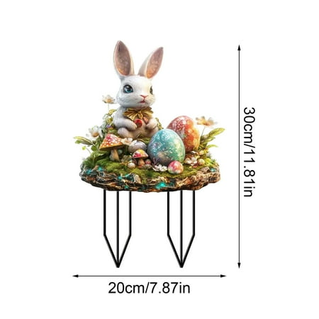 Uuowzo Stake Easter Decoration Easter Rabbits Decoration Easter Decoration Outdoor Vintage for Outdoor Spring Easter Bunny Outdoor Signs Easter Indoor Outdoor Easter Decorations for Yard B