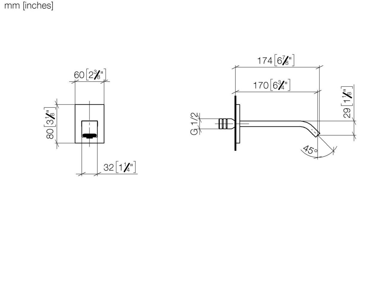 Dornbracht Waschtisch-Wand-Auslauf ohne Ablaufgarnitur IMO 13800671-06 Image