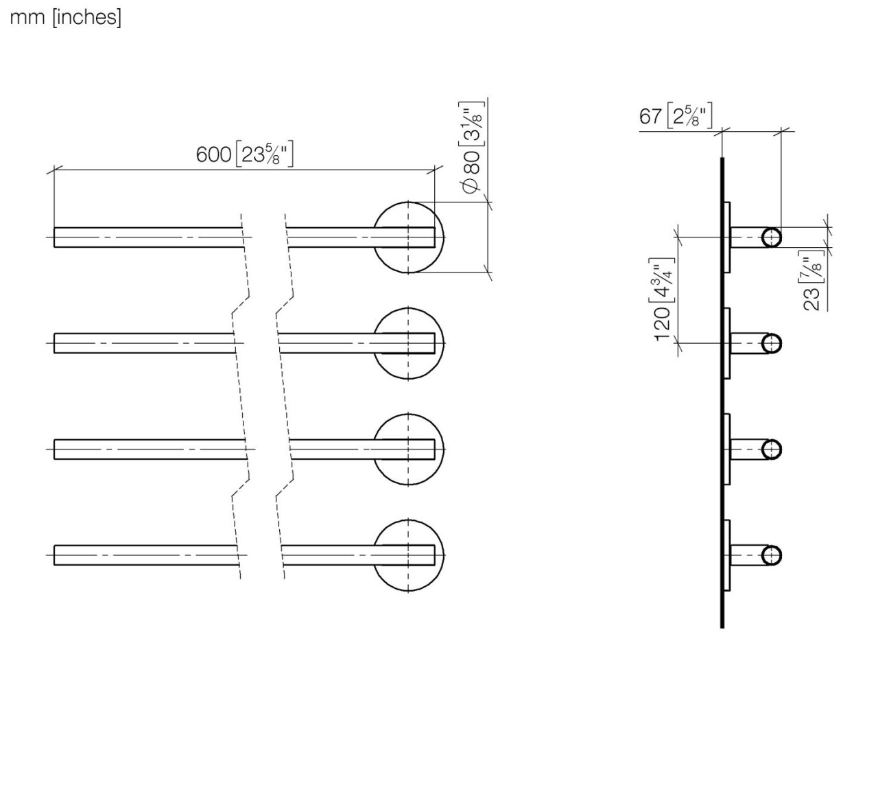 Dornbracht Handtuchwärmer, 4-fach 83304979-33 Image
