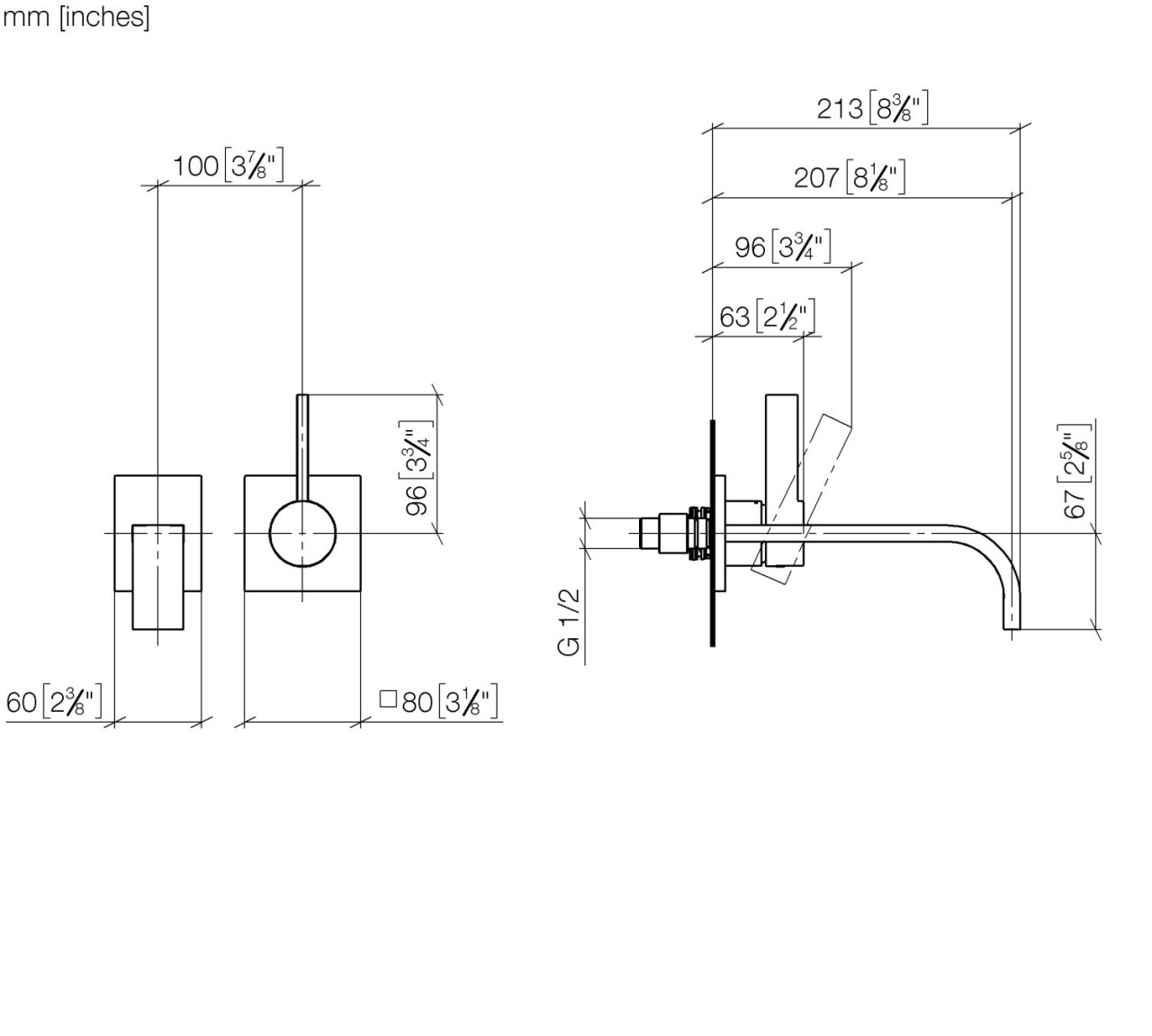 Dornbracht Waschtisch-Wandarmatur ohne Ablaufgarnitur MEM 36861782-42 Image