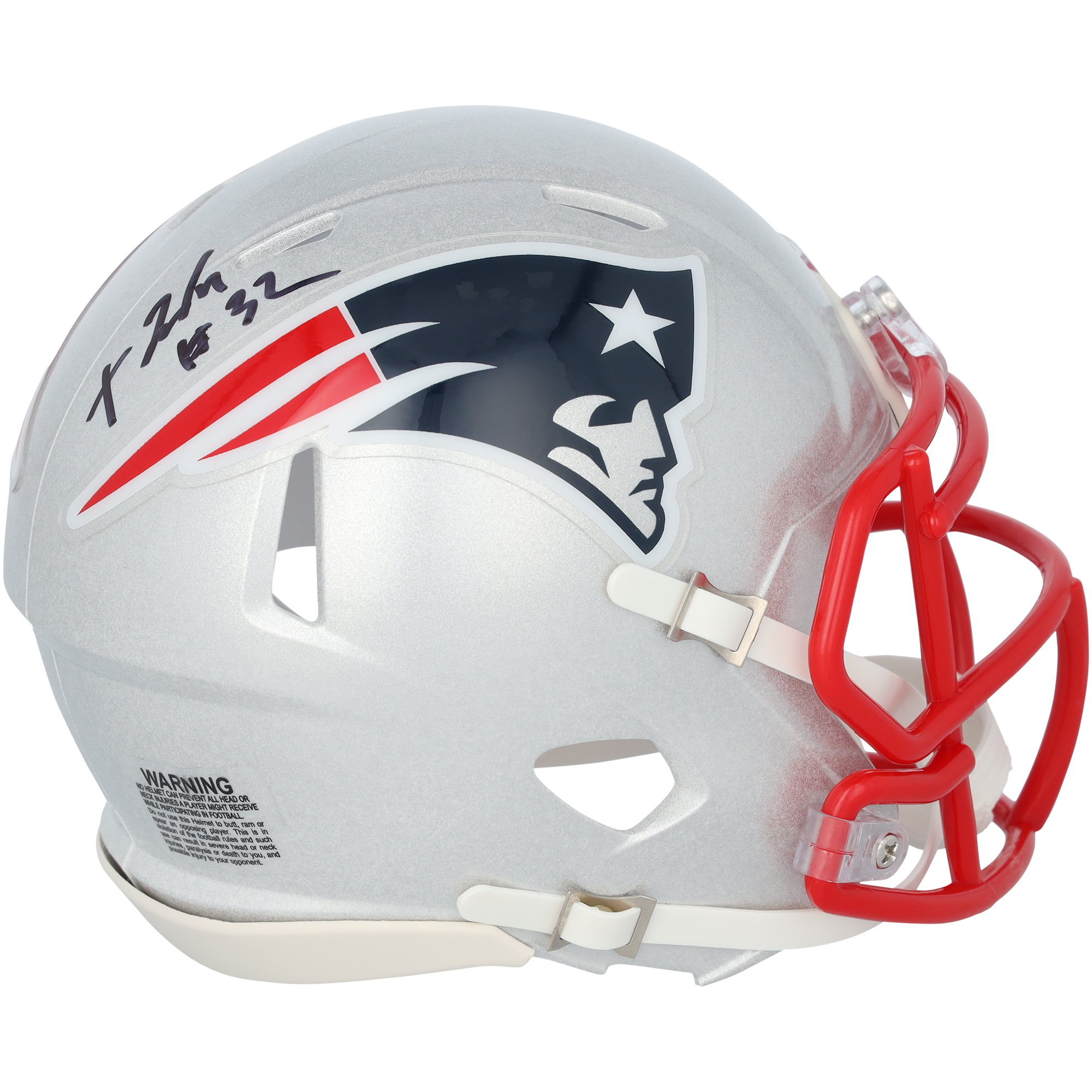 TreVeyon Henderson New England Patriots signierter Riddell Speed Mini-Helm Image