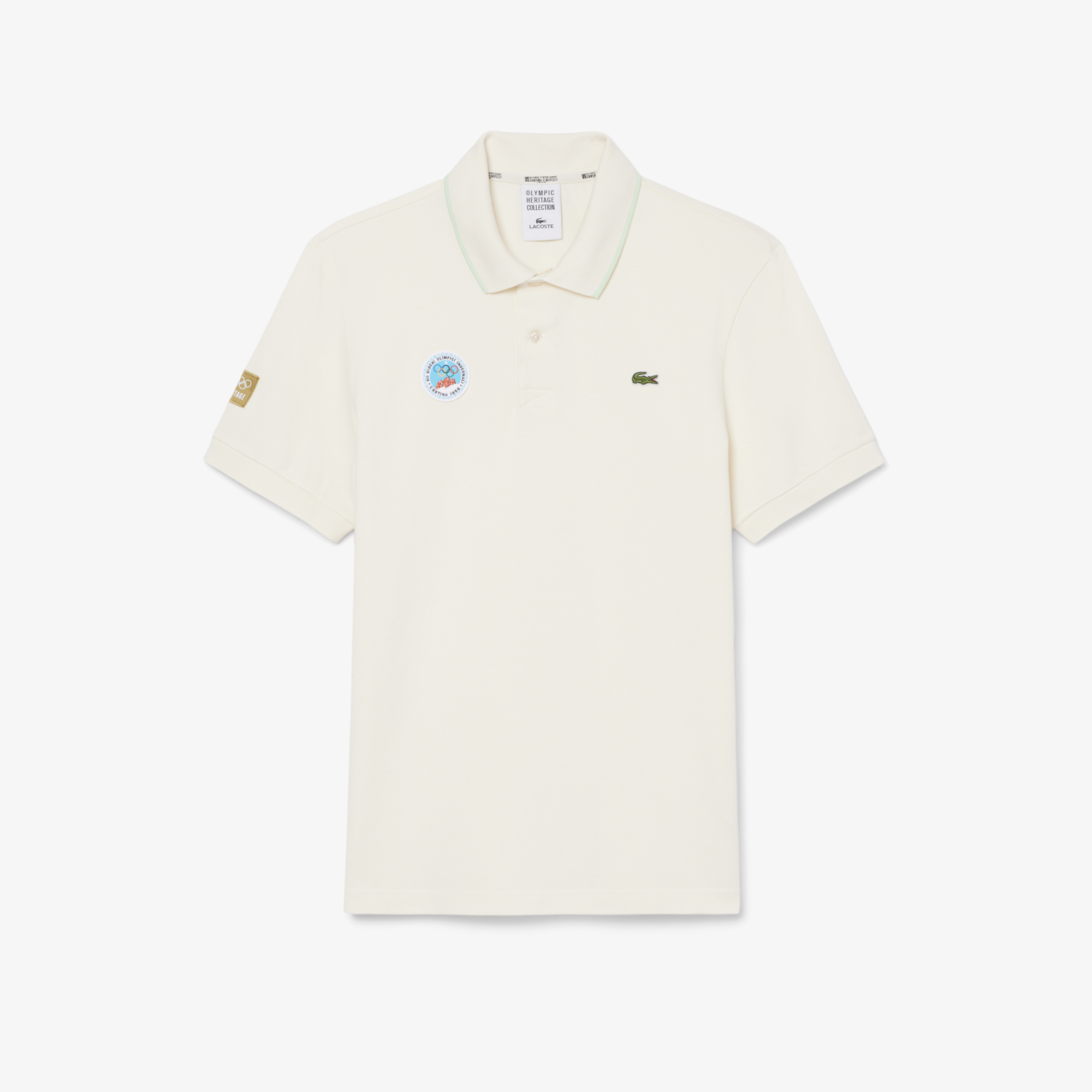 Rippstrick-Poloshirt „Cortina d'Ampezzo 1956“ von Lacoste – Creme Image