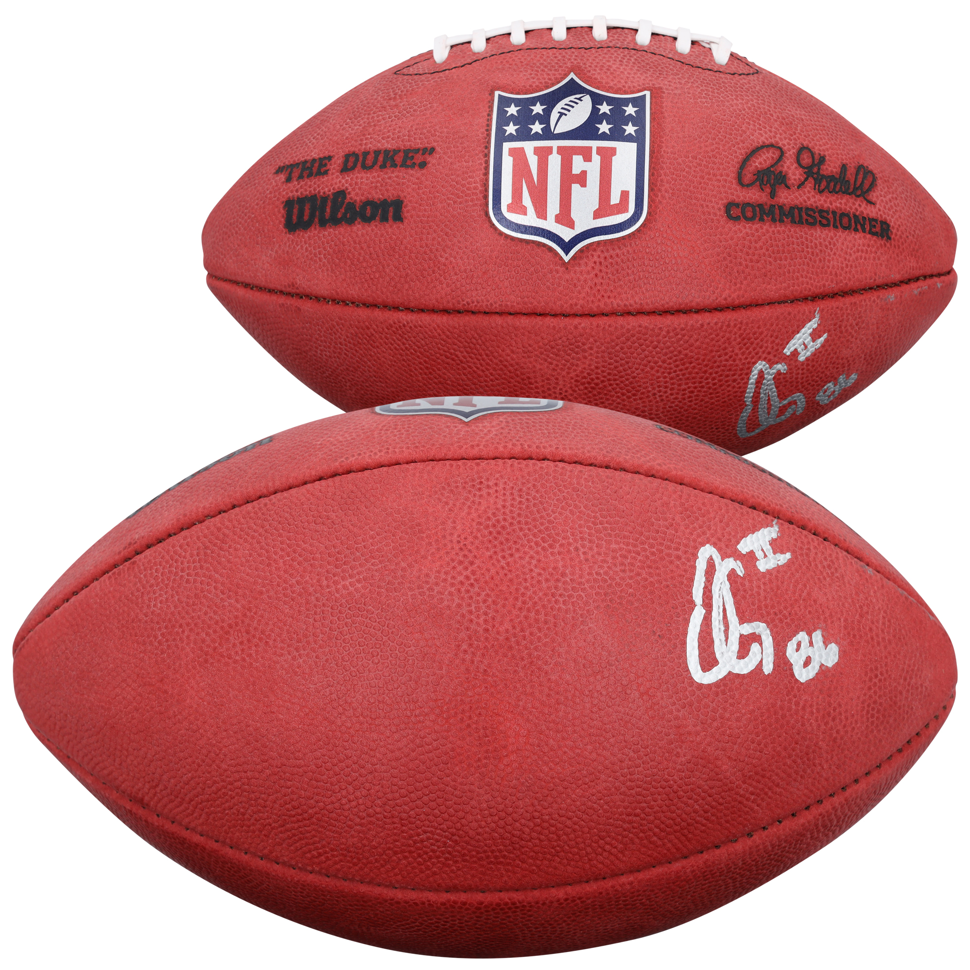 Oronde Gadsden, Los Angeles Chargers, signierter Wilson Duke Football (Vollfarbe) Image