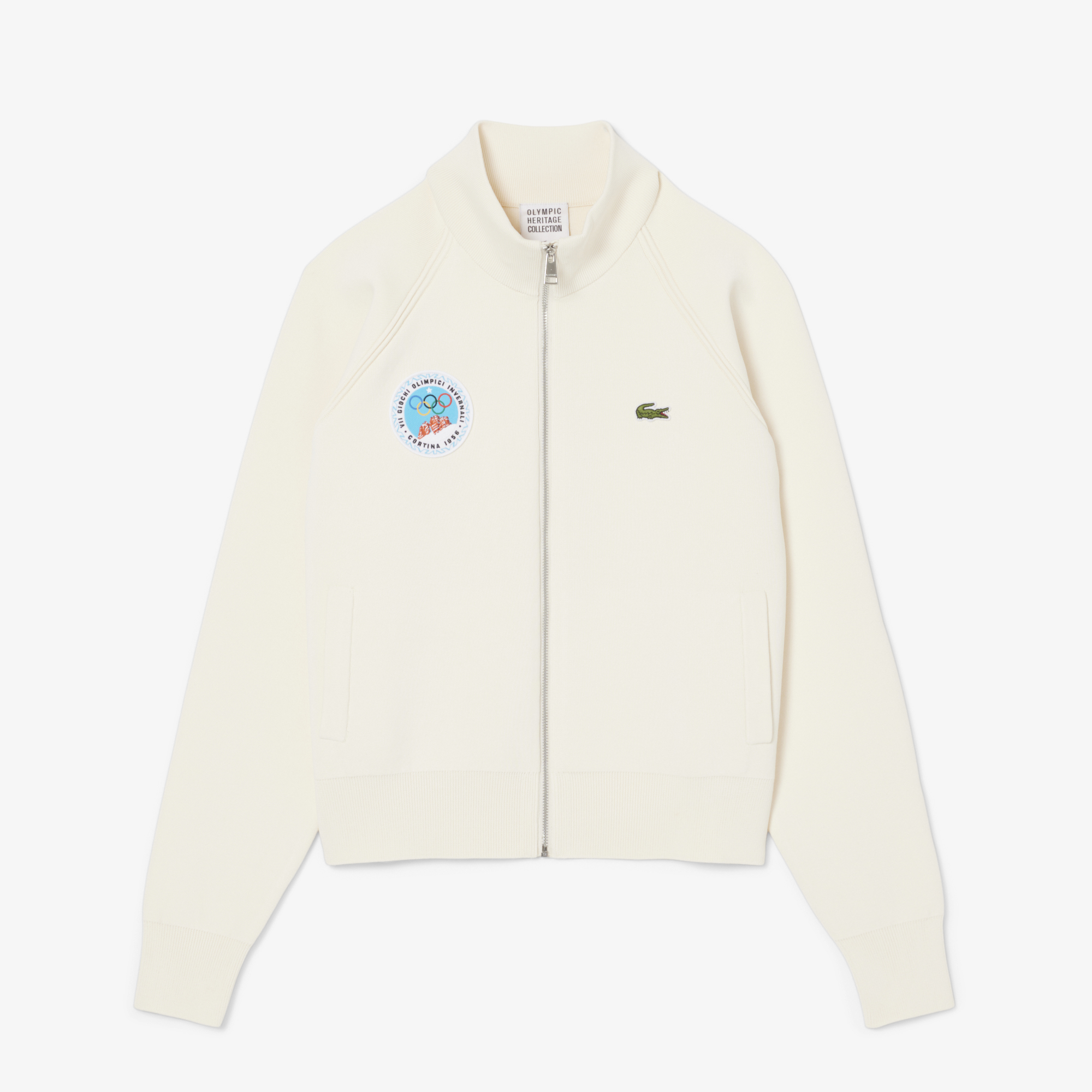 Pullover mit durchgehendem Reißverschluss „Cortina d'Ampezzo 1956“ von Lacoste – Creme – Damen Image