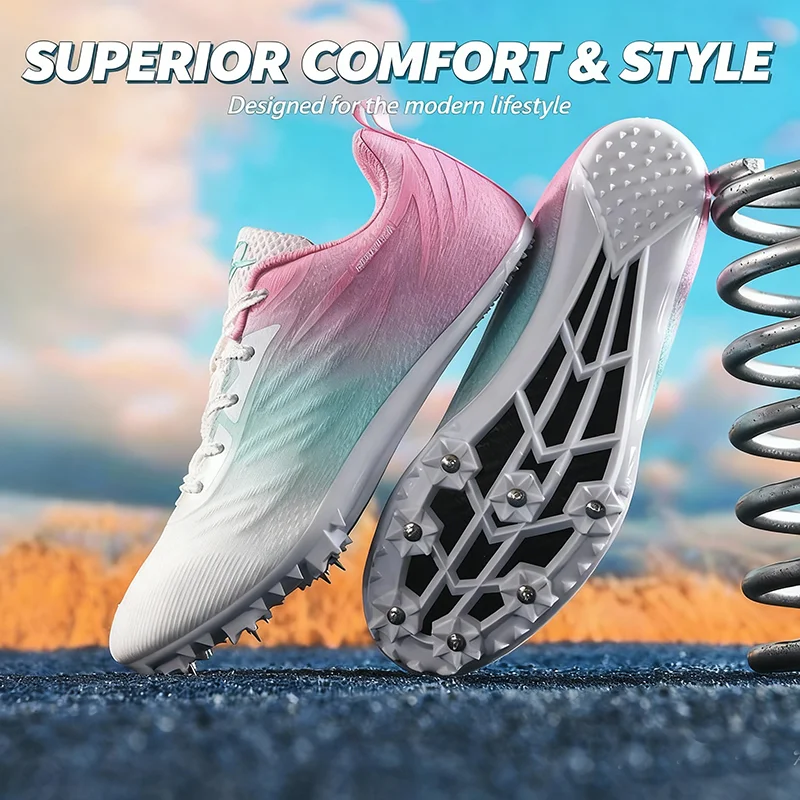 Männer Frauen Leichtathletik Veranstaltungen Stollen Sprint Schuhe Sportler Kurze Spikes Laufende Turnschuhe Training Racing Sport Schuhe Größe 34-44