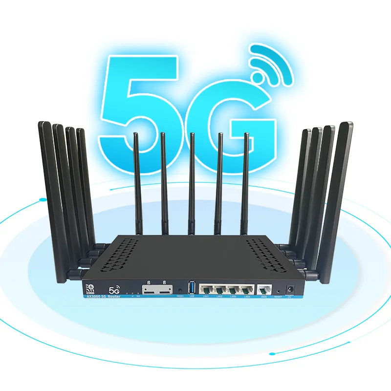Beliebter 5G-WLAN-Router mit SIM-Kartensteckplatz, Dualband AX3000 Mesh-Netzwerk, Industriequalität, 4G LTE CPE OpenWRT-Firmware Image