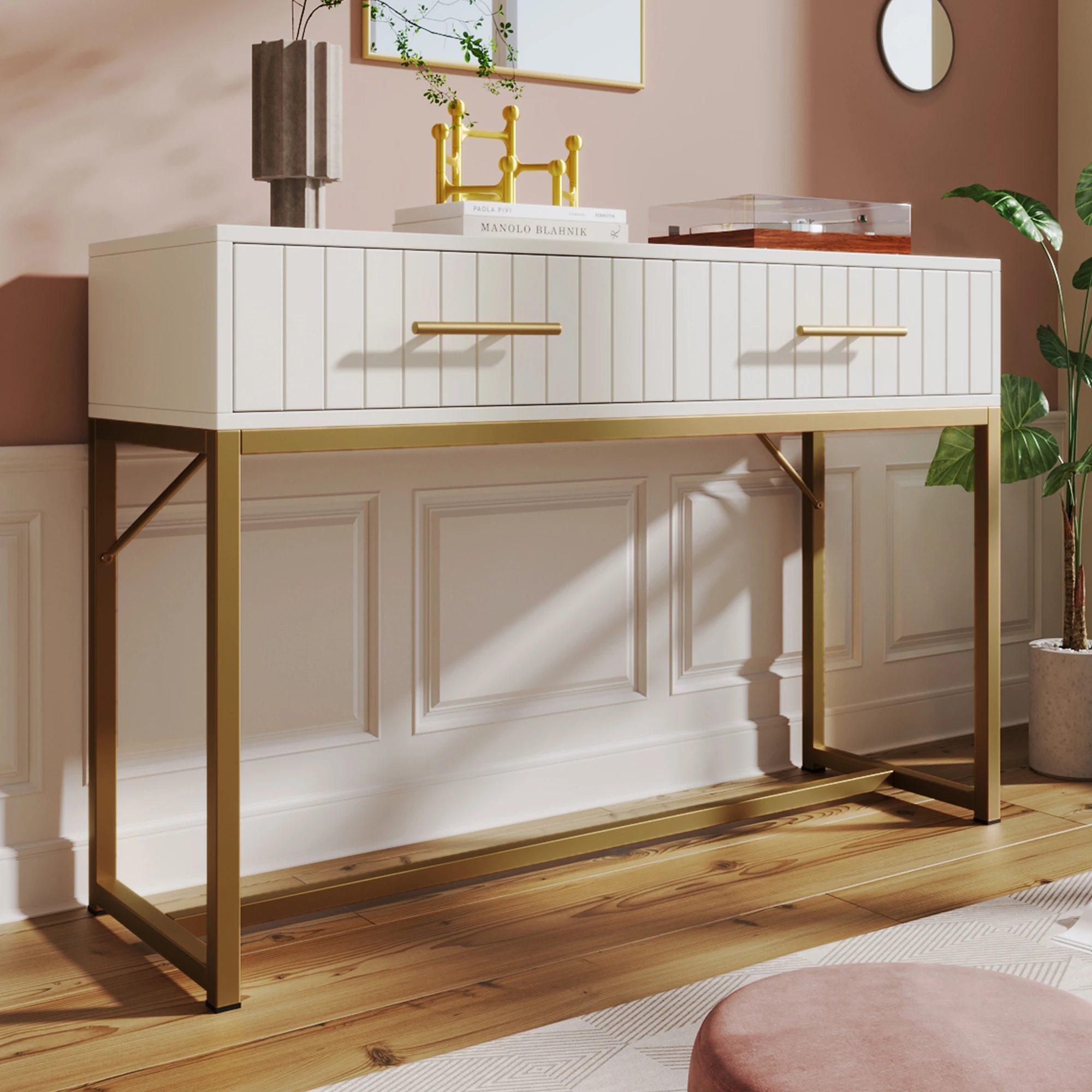 Sideboard mit viel Stauraum, mit 2 Schubladen, Schubladenschrank Anrichte für Wohnzimmer