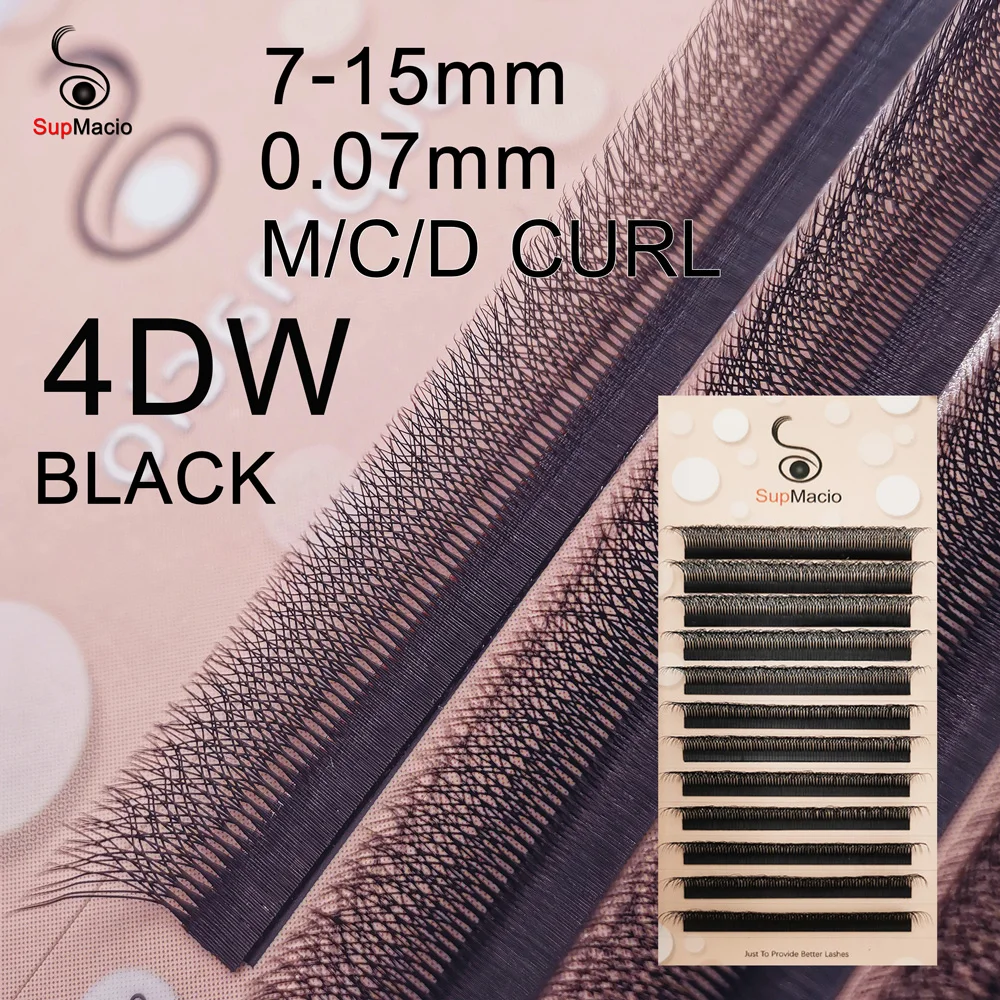 4D W Wimpern Natürliche weiche Einzelwimpern Handgefertigt 0,07 mm 4DW Vorgefertigte Volumenfächer Cilios W Supmacio Natürliche Wimpernverlängerungen Image