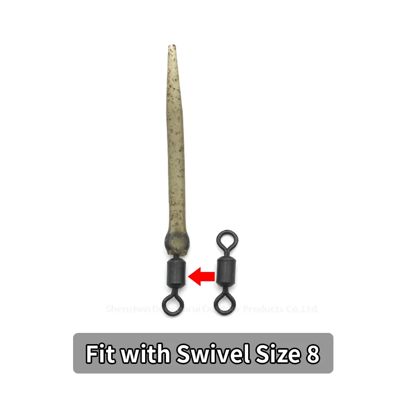 20 Stück Karpfenangel-Zubehör Anti-Tangle-Hülsen Schnur-Ausrichter Hakenhülse für Hair Ronnie Rig Terminal Tackle Image