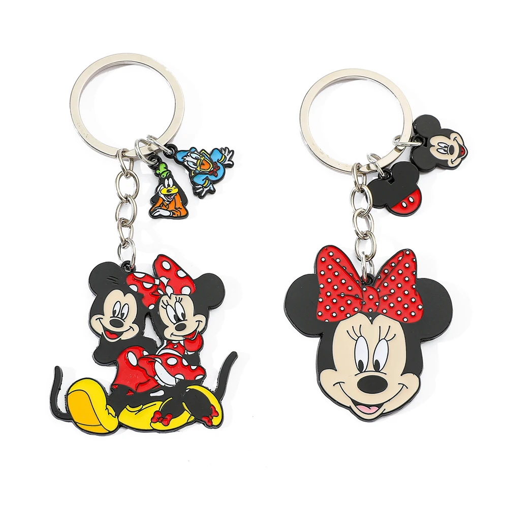Niedlicher Cartoon Mickey Minnie Maus Anhänger Schlüsselanhänger für Frauen Männer Lieblicher Schlüsselring Schlüsselhalter Accessoires Geschenke Image